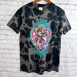 NWOT Disney Parks Coco Shirt Black Tie Dye Hector & Imelda Oversized XS